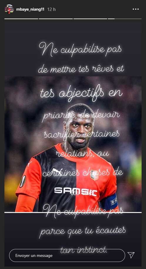 Le message de Niang sur Insta 2/2