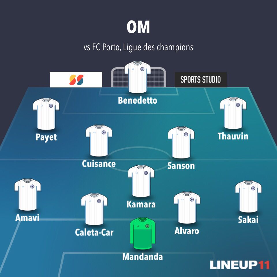 La compo de l'OM face à Porto selon La Provence