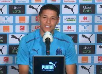 Amine Harit en conférence de presse