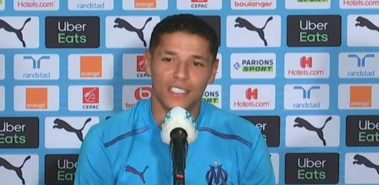 Amine Harit en conférence de presse