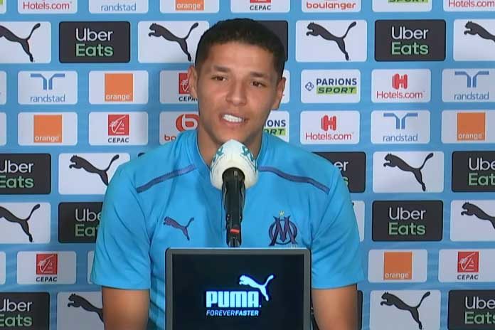 Amine Harit en conférence de presse