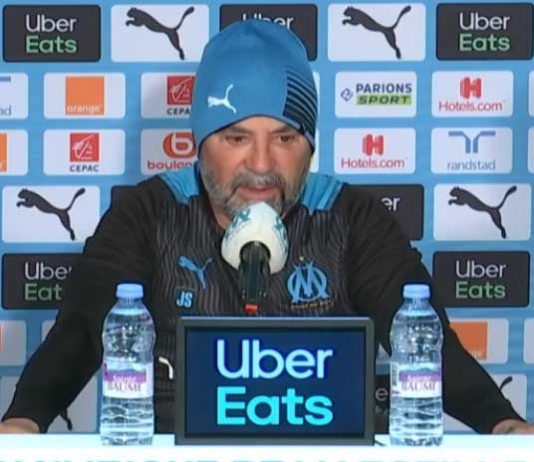 Sampaoli en conférence de presse à l'OM