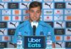 Pol Lirola en conférence de presse avec l'OM