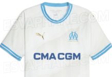 Le maillot domicile de l'OM pour la saison 2023-2024
