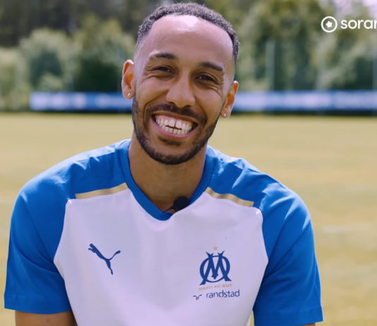 Aubameyang en interview avec l'OM (capture écran Youtube)