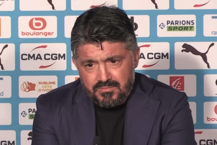 Gattuso en conférence de presse avec l'OM (capture écran Youtube)