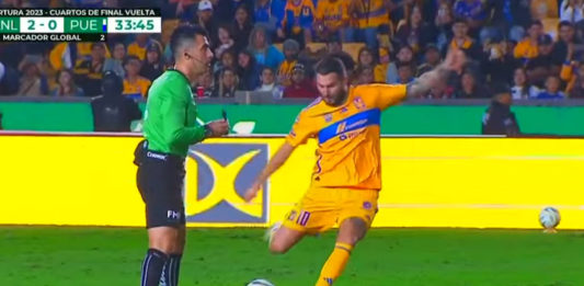 Gignac buteur au Mexique (capture écran Youtube)