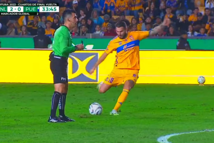 Gignac buteur au Mexique (capture écran Youtube)