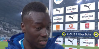 Pape Gueye après OM-OL (capture écran Prime Video)