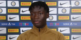 Lucien Agoumé en interview avec l'Inter Milan (capture écran Youtube)