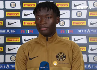 Lucien Agoumé en interview avec l'Inter Milan (capture écran Youtube)