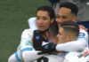 Aubameyang célèbre son but lors de Thionville-OM (capture écran Youtube)