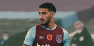 Benrahma avec West Ham (capture écran Youtube)