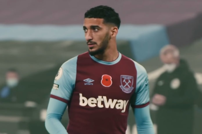 Benrahma avec West Ham (capture écran Youtube)