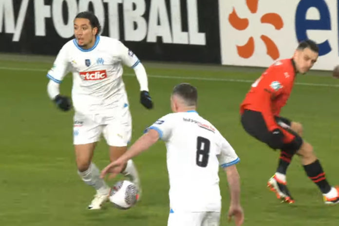 Bilal Nadir lors de Rennes-OM (capture écran beIN)