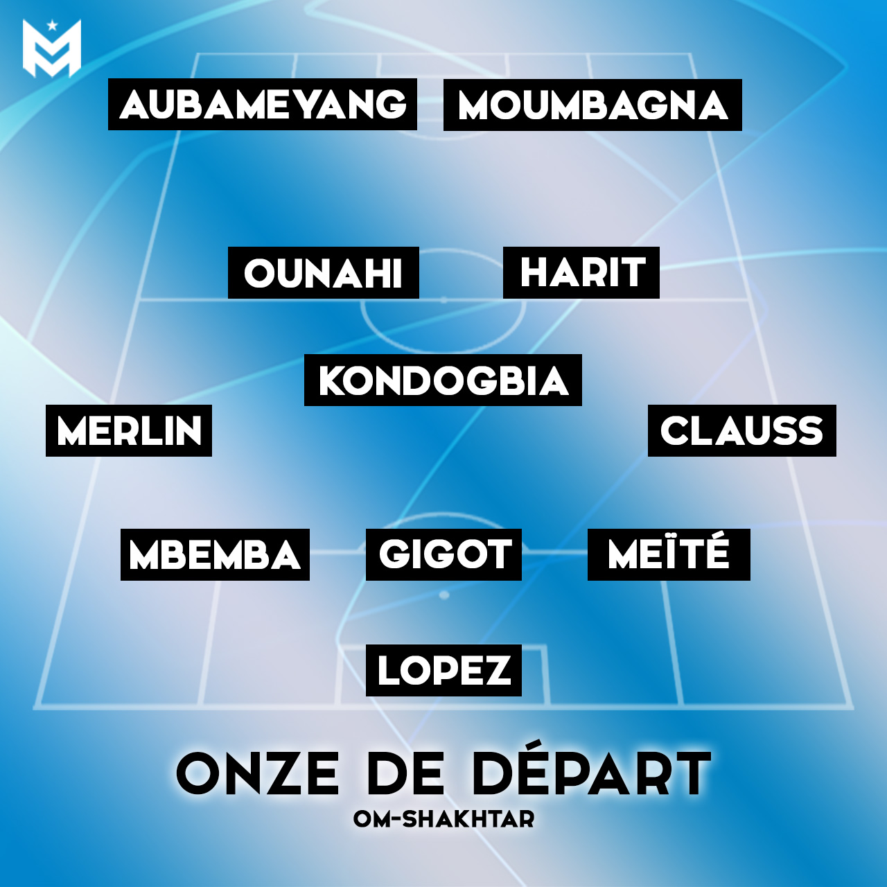 La compo officielle de Gasset pour OM-Shakhtar