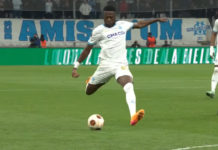 Mbemba buteur lors de OM-Atalanta