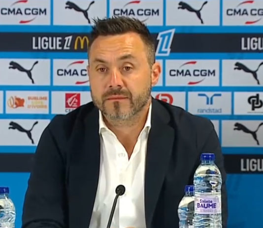 Roberto De Zerbi lors de sa présentation à l'OM