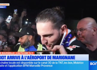 Rabiot à son arrivée à Marseille (capture écran BFM)