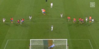 OL-OM : l'arrêt de Rulli sur le penalty de Lacazette (capture écran DAZN)