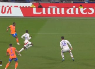 Le but d'Ulisses Garcia lors de OL-OM (capture écran DAZN)