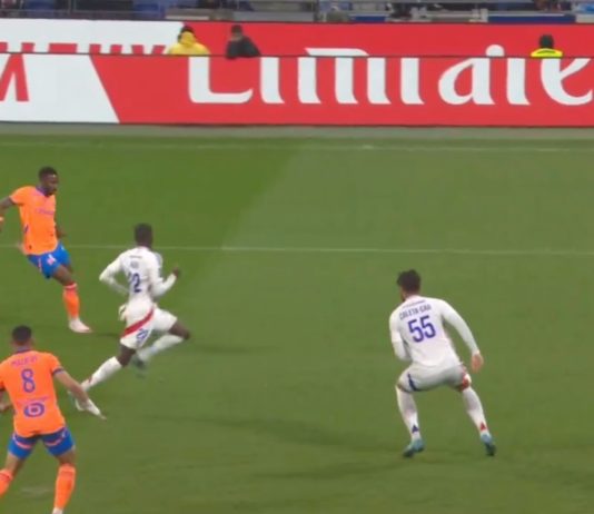 Le but d'Ulisses Garcia lors de OL-OM (capture écran DAZN)
