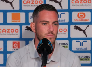 Veretout lors de sa présentation à l'OM en 2022