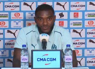 Lilian Brassier lors de sa présentation à l'OM