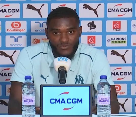 Lilian Brassier lors de sa présentation à l'OM