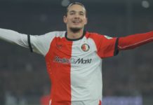 Mercato OM : un crack algérien à 20 M€ dans le viseur ! Anis Hadj Moussa célèbre un but avec Feyenoord