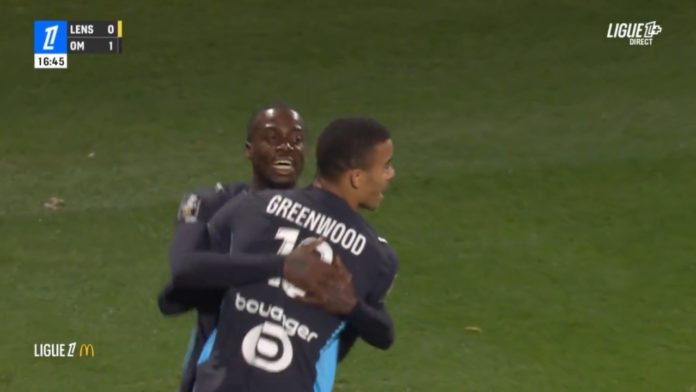 weah_greenwood_lens_om Greenwood célèbre son but avec Weah lors de Lens-OM