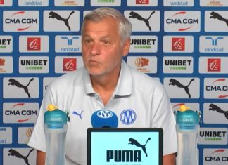 Bruno Genesio lors de sa conférence de presse de présentation à l'OM